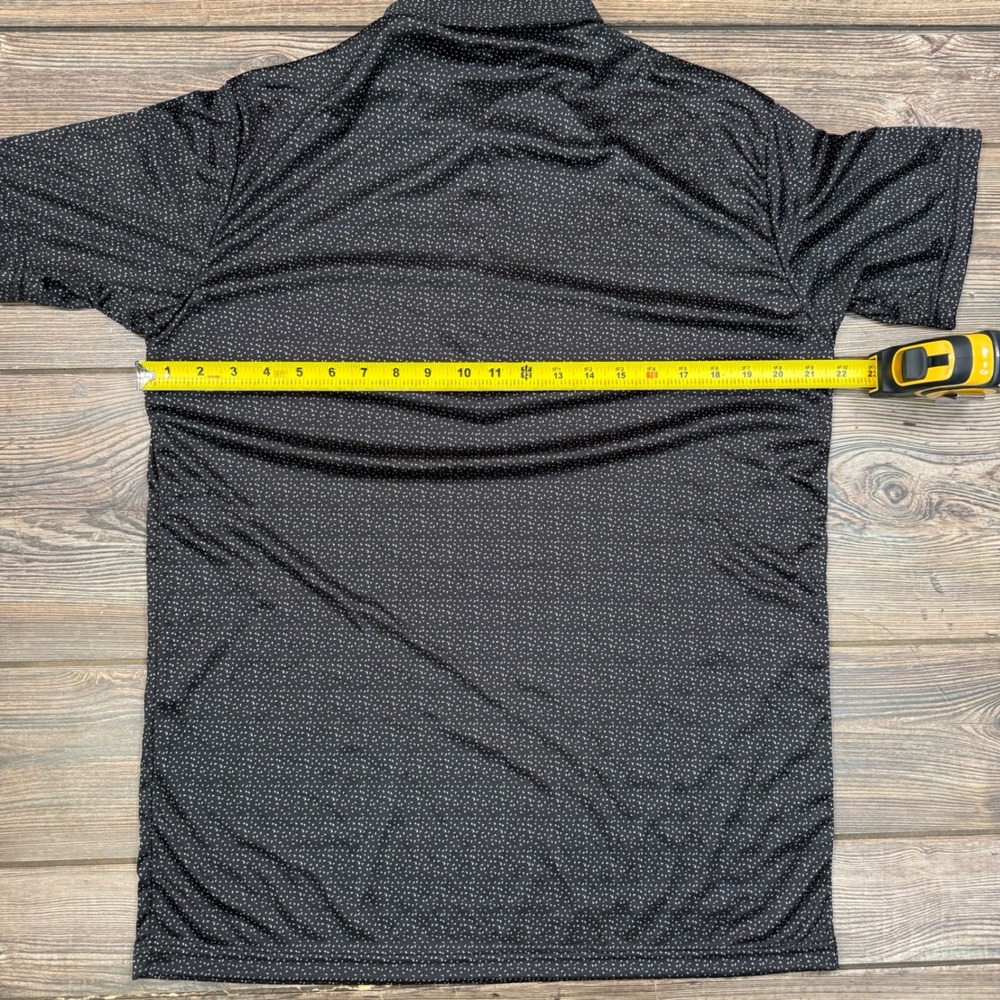 Collars & Co. Mens Dress Collar Polo Large Black White Geometric Micro Print NEW - Picture 4 of 7